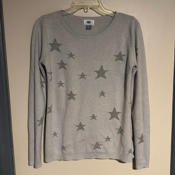 Old Navy Star Sweater, Color: Gray and Silver, Size: Medium - Picture 1 of 3